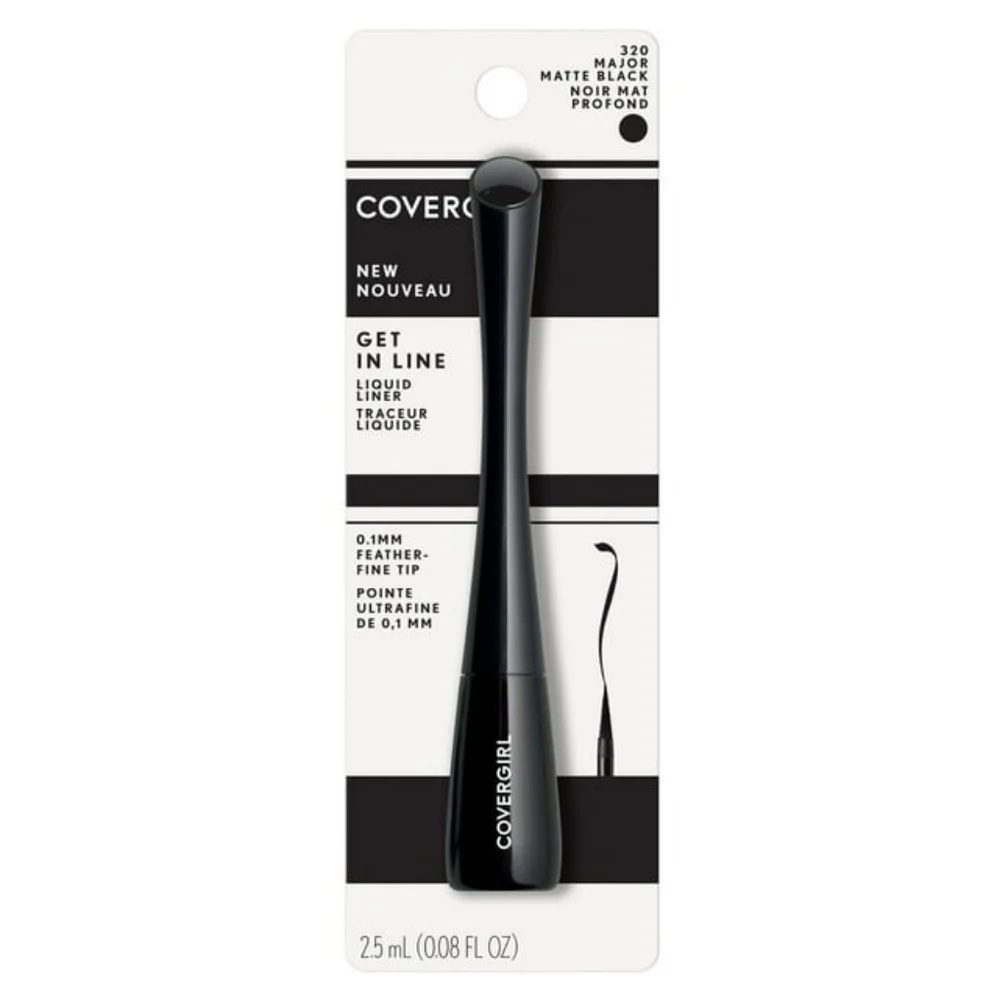 4 x CoverGirl Get in Line Liquid Eyeliner 320 Major Matte Black